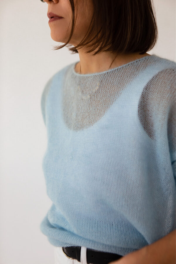 Sweter z moheru CHIC błękitny